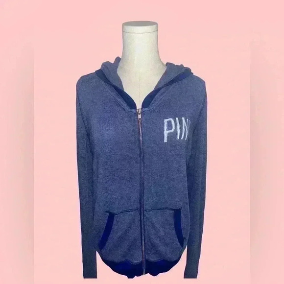 PINK Victoria's Secret Sweaters - Rare Vintage Victoria Secret Pink Zip up  sweater